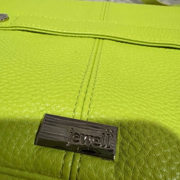 THIRTY-ONE Jewell Street Style Purse Lime Green Citrus Pebble Crossbody Clutch - Picture 3 of 11
